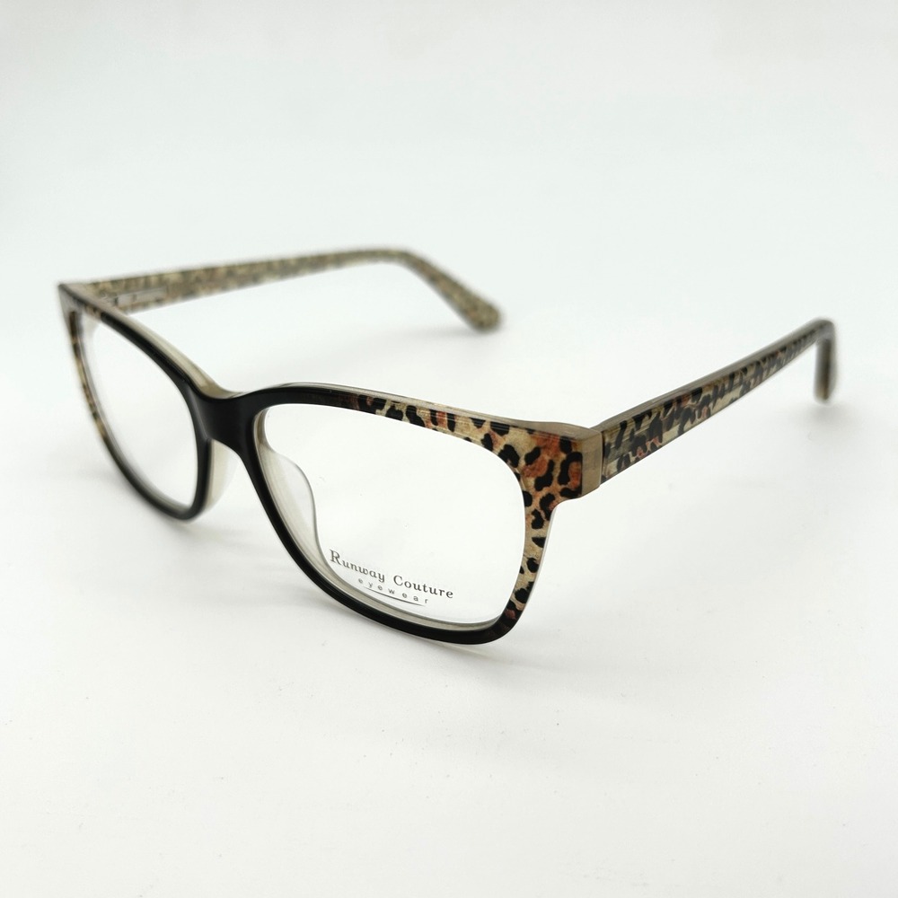 Womens Eyeglasses Frames Runway Couture RCE-305 Size 53-15-135 Leopard Print NEW